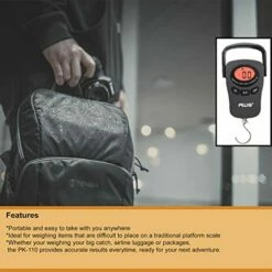 American Weigh Scales - PK Series Industrial Digital Hanging Scale, Black, 110 X 0.05lbs - PK-110 -TRAVELPRO Sales 514iasfP sL