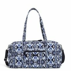 Vera Bradley Women's Cotton Medium Travel Duffel Bag, Ikat Island, One Size