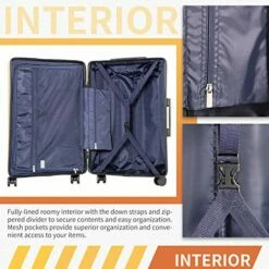 Coolife Luggage 3 Piece Sets PC+ABS Spinner Suitcase Carry On Fashion (Dark Green, One_Size) 11 Coolife Luggage 3 Piece Sets PC+ABS Spinner Suitcase Carry On Fashion (Dark Green, One_Size) -TRAVELPRO Sales 514xWmC7lTL