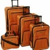 Rockland Journey Softside Upright Luggage Set, Orange, 4-Piece (14/19/24/28)