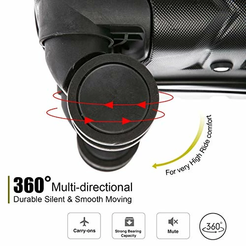 4PC Luggage Sets, ABS Hardshell Luggage Set Lightweight Hard Shell Travel Suitcases W/Spinner Wheels Free Suitcase Cover(18 20 24 28Inch) (Black) 9 4PC Luggage Sets, ABS Hardshell Luggage Set Lightweight Hard Shell Travel Suitcases W/Spinner Wheels Free Suitcase Cover(18 20 24 28Inch) (Black) - Image 7