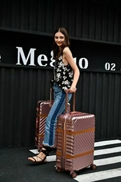 Sondre X Luggage Rolling Wheels Old Fashion Trunk Suitcase PC ABS Spinner Hardshell Carry On With TSA Lock 20" 24" 26" 29"(White) -TRAVELPRO Sales 517g0l31zJL