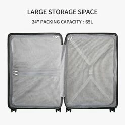 LEVEL8 Luminous Textured Medium Checked Luggage, 24” Hardshell Suitcase, Lightweight PC Textured Hardside Spinner Trolley For Luggage, TSA Approved Checked Luggage With 8 Spinner Wheels, Dark Grey, 24-Inch Checked-In 15 LEVEL8 Luminous Textured Medium Checked Luggage, 24” Hardshell Suitcase, Lightweight PC Textured Hardside Spinner Trolley For Luggage, TSA Approved Checked Luggage With 8 Spinner Wheels, Dark Grey, 24-Inch Checked-In -TRAVELPRO Sales 518ITWG2U8L