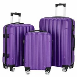 SSLine 3-in-1 Multifunctional Suitcase Luggage Set Large Capacity Traveling Storage ABS Expandable Spinner Hardside Suitcase Lightweight 4 Wheel Portable Travel Bag 20" / 24" / 28" Purple -TRAVELPRO Sales 518KISw75WL