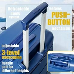 COOLIFE Luggage Expandable(only 28”) Suitcase 3 Piece Set PP Material With TSA Lock Spinner Carry On Hard- Side 20in24in28in (lake Blue, 3 Piece Set) -TRAVELPRO Sales 518ZtRKcm0L