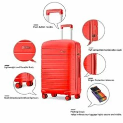 JOYWAY 3 Pcs Luggage Set Hardside Lightweight Spinner Suitcase With TSA Lock… (red) 12 JOYWAY 3 Pcs Luggage Set Hardside Lightweight Spinner Suitcase With TSA Lock… (red) -TRAVELPRO Sales 518kafxnAVS