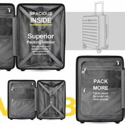 LEVEL8 Carry On Luggage, Road Runner 20-Inch Hardside Suitcase, Spinner Luggage With Front Pocket, Double TSA Locks - Black -TRAVELPRO Sales 518tqGXxN7L