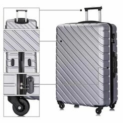 Apelila 5 Piece Luggage Sets,Travel Suitcase Spinner Hardshell Lightweight W/Free Suitcase Cover& Hanger (4PC Sliver W/Covers4+Hanger2+Backbag1) -TRAVELPRO Sales 518xRPg7VUL 799441f8 4eea 471e 88ff 41707dc74cc7