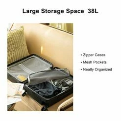 LEVEL8 Carry-On Luggage, 20” Hardshell Suitcase, Lightweight PC Textured Hardside Spinner Trolley For Luggage, TSA Approved Cabin Luggage With 8 Spinner Wheels, Black, 20-Inch Carry-On -TRAVELPRO Sales 51AN6HbpG2L