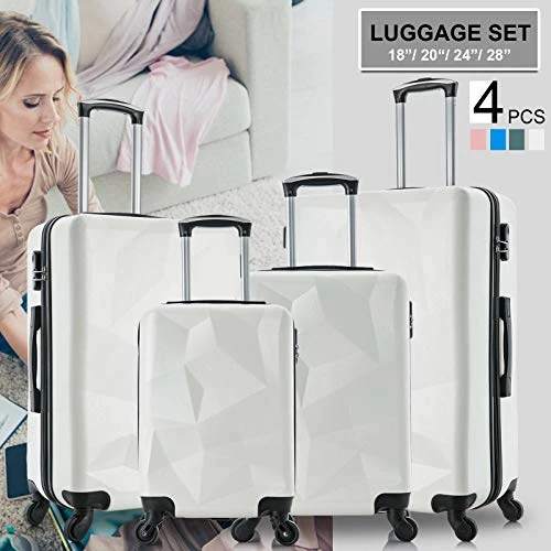 Omni PC Luggage Sets, Semper 4 Piece Luggage Set Suitcases With Spinner Wheels Hardshell Lightweight Luggage W/ Scale (Off- White With Scale) 4 Omni PC Luggage Sets, Semper 4 Piece Luggage Set Suitcases With Spinner Wheels Hardshell Lightweight Luggage W/ Scale (Off- White With Scale) - Image 2