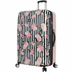 Betsey Johnson 4 Piece Designer Luggage - Expandable (ABS+PC) Hardside Lightweight Spinner Suitcases - Set Includes 15 Inch Underseat Bag, 20 Inch Carry On, 26 & 30 Inch Checked Bags (Stripe Roses) 19 Betsey Johnson 4 Piece Designer Luggage - Expandable (ABS+PC) Hardside Lightweight Spinner Suitcases - Set Includes 15 Inch Underseat Bag, 20 Inch Carry On, 26 & 30 Inch Checked Bags (Stripe Roses) -TRAVELPRO Sales 51BWyk30BuL