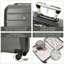 Large Capacity Maximum Allowance 22x14x9 Built-in TSA Airline Approved Delta United Southwest Carry On Luggage Trolley Rolling Suitcase Body Size 19.3x14x9in | Small Hard Shell Underseat Bag 16x10x8in -TRAVELPRO Sales 51Bgho837lL