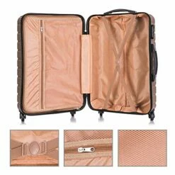 4 PCS Luggage Sets With Spinner Wheels,Carry On Suitcase,Luggage Hardshell Travel Luggage Sets (Champagne) -TRAVELPRO Sales 51CjKev K1L