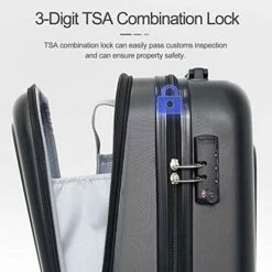 Ceilo ABS Hardside Luggage Sets With USB Interface Laptop Pocket,Lightweight Carry On Suitcase With TSA Lock&360°Spinner Wheels,Black,3-Piece Travel Luggage Set (20/24/28) -TRAVELPRO Sales 51D1WAgoFkL