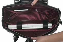 JKM And Company THE BARRINGTON Black Python & Alligator Compatible With Computer IPad, Laptop Tablet Rolling Tote Bag Briefcase Carryall Bag -TRAVELPRO Sales 51DgDGnoV8L