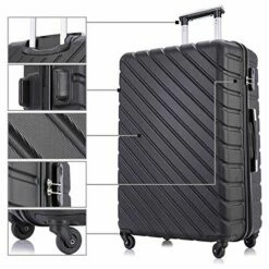 4 Piece Hardshell Luggage Sets,Travel Suitcase,Carry On Luggage With Spinner Wheels Free Cover&Hanger Inside (Black, 4 Pieces) -TRAVELPRO Sales 51E5z3fjNKL