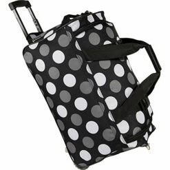 Rockland Unisex Adult Rolling Duffel Bag, New Black Dot, 22-Inch US