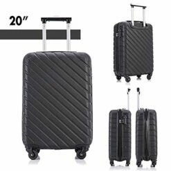 4 Piece Hardshell Luggage Sets,Travel Suitcase,Carry On Luggage With Spinner Wheels Free Cover&Hanger Inside (Black, 4 Pieces) -TRAVELPRO Sales 51EmN65rbFL