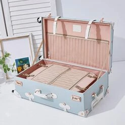 UNIWALKER 2 Piece Vintage Luggage Set 26inch Spinner Trunk With 20inch Carry On Cute Suitcase For Women (Embossed Blue) 14 UNIWALKER 2 Piece Vintage Luggage Set 26inch Spinner Trunk With 20inch Carry On Cute Suitcase For Women (Embossed Blue) -TRAVELPRO Sales 51F7E658ykS