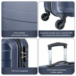 Regent Square Travel - 3 Piece Luggage Sets With Build-In TSA Lock And Spinner Goodyear Wheels – Mangusta, Hard Case (Asphalt) -TRAVELPRO Sales 51FboqRs7pL