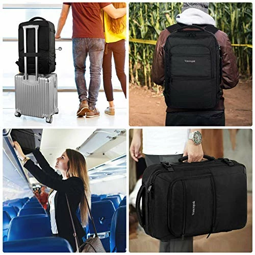 Travel Backpack, 40L Flight Approved Carry On Backpack For Men & Women, Vancropak Expandable Large Luggage Backpack Daypack Water Resistant Lightweight Business Weekender Bag, Black 4 Travel Backpack, 40L Flight Approved Carry On Backpack For Men & Women, Vancropak Expandable Large Luggage Backpack Daypack Water Resistant Lightweight Business Weekender Bag, Black - Image 2