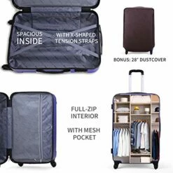 Sandinrayli Luggage Set, Lightweight & Durable Travel Suitcase With Spinner Wheels, 20” 24” 28” Hardside Spinner Set -TRAVELPRO Sales 51FmyfUB6DL