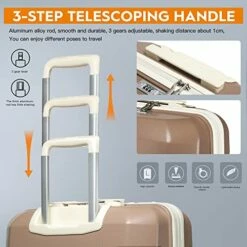 Joyway 20" Carry-On Suitcases & 14" Cosmetic Bag & 7" Small Bag, Lightweight Polypropylene Carrying Case With TSA Lock, Rigid Luggage With Swivel Wheels (Chocolate Color, 20in Carry-On) -TRAVELPRO Sales 51G7nNedyzL