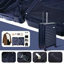 Coolife Luggage Suitcase 3 Piece Set Expandable (only 28”) ABS+PC Spinner Suitcase With TSA Lock Carry On 20 In 24in 28in (sakura Pink) -TRAVELPRO Sales 51GET7AhQ6L