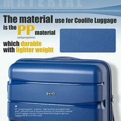 COOLIFE Luggage Expandable(only 28”) Suitcase 3 Piece Set PP Material With TSA Lock Spinner Carry On Hard- Side 20in24in28in (lake Blue, 3 Piece Set) -TRAVELPRO Sales 51GOQstSBwL