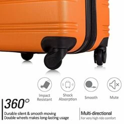 Expandable 3 Piece Luggage Sets Hardside Durable Suitcase With Spinner Wheels TSA Lock, 3 Pcs Carry On Case Travel Home Outdoor School Lightweight Trolley Case ( 20" 24" 28" Orange) -TRAVELPRO Sales 51GnHZgetHS