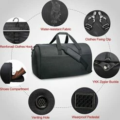 Garment Bags Convertible Suit Travel Bag With Shoes Compartment Waterproof Large Carry On Duffel Bags Garment Weekender Bag For Men Women Black -TRAVELPRO Sales 51HDjF P3SL