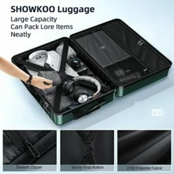 SHOWKOO Luggage Sets Expandable ABS Hardshell 3pcs Clearance Luggage Hardside Lightweight Durable Suitcase Sets Spinner Wheels Suitcase With TSA Lock (Dark Green) -TRAVELPRO Sales 51IYWriwTiL