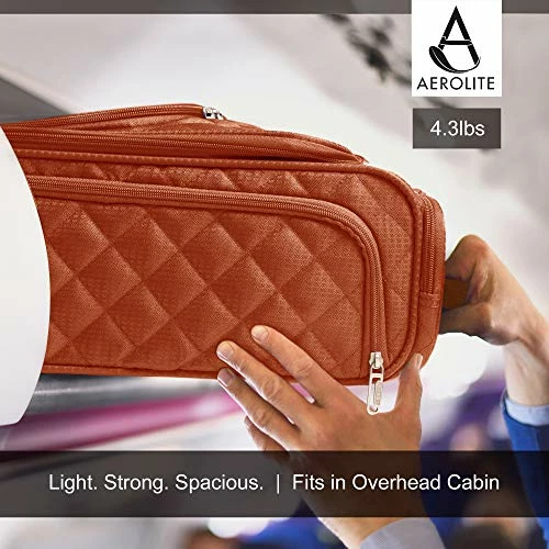 16.5" Underseat Women Luggage Carry On Suitcase - Small Rolling Tote Bag With Wheels (Orange) 11 16.5" Underseat Women Luggage Carry On Suitcase - Small Rolling Tote Bag With Wheels (Orange) - Image 9