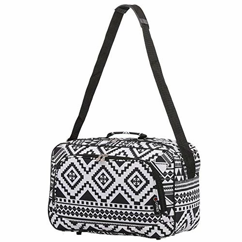 16 Inch Carry On Hand Luggage Flight Duffle Bag, 2nd Bag Or Underseat, 19L (Black Aztec) 3 16 Inch Carry On Hand Luggage Flight Duffle Bag, 2nd Bag Or Underseat, 19L (Black Aztec)