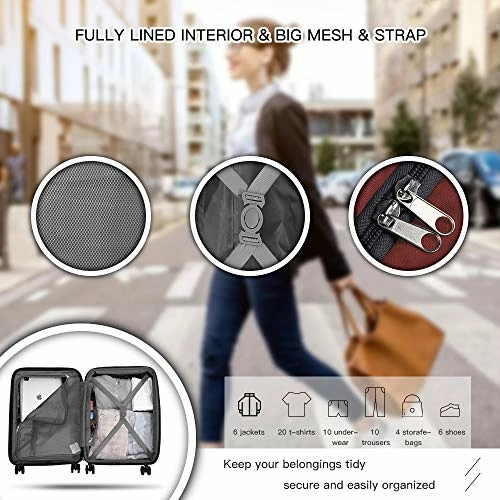 Verdi Luggage Set 3 Piece - Lightweight With USB Port Hardside Carry On Suitcase - Includes Expandable 20 Inch Carry On, 24In/TSA-Approved Lock 28In Checked Bag With 8-Wheel Rolling Spinner 5 Verdi Luggage Set 3 Piece - Lightweight With USB Port Hardside Carry On Suitcase - Includes Expandable 20 Inch Carry On, 24In/TSA-Approved Lock 28In Checked Bag With 8-Wheel Rolling Spinner - Image 3