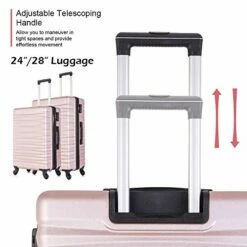 4 Piece Luggage Sets, Expandable Hardshell ABS Luggage Sets With TSA Lock Spinner Wheels Travel Suitcases Set (4 PCS, TSA Lock+Expandable, Rose Gold) -TRAVELPRO Sales 51LV6lnnRyL