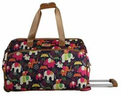 Lily Bloom Luggage Designer Pattern Suitcase Wheeled Duffel Carry On Bag (14in, Elephant Rain) -TRAVELPRO Sales 51L 2BLmt67UL