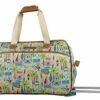 Lily Bloom Luggage Designer Pattern Suitcase Wheeled Duffel Carry On Bag (14in, Beach House)