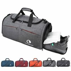 Canway Sports Gym Bag, Travel Duffel Bag With Wet Pocket & Shoes Compartment for Men Women, 45L, Lightweight