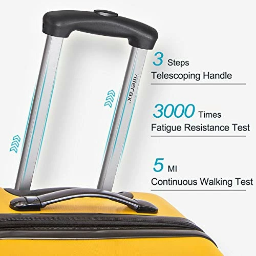 Merax Expandable Luggage Sets With TSA Locks, 3 Piece Lightweight Spinner Suitcase Set (Yellow) 7 Merax Expandable Luggage Sets With TSA Locks, 3 Piece Lightweight Spinner Suitcase Set (Yellow) - Image 5