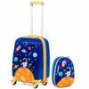 Goplus Kids Luggage Set, 12" & 18" Kids Carry On Luggage Set, Multi-directional Wheels Suitcase, Large Capacity Rolling Trolley Suitcase, Gift For Boys And Girls Toddlers Children Travel (Universe) 2 Goplus Kids Luggage Set, 12" & 18" Kids Carry On Luggage Set, Multi-directional Wheels Suitcase, Large Capacity Rolling Trolley Suitcase, Gift For Boys And Girls Toddlers Children Travel (Universe) -TRAVELPRO Sales 51NCmJIA54L