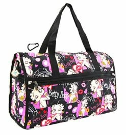 Betty Boop Large Duffel Bag, Durable Microfiber (black W/o Hook)