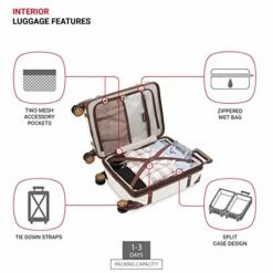 SwissGear 7739 Trunk, Hardside Spinner Luggage, Carry-On - White 17 SwissGear 7739 Trunk, Hardside Spinner Luggage, Carry-On - White -TRAVELPRO Sales 51O 2K6dazL