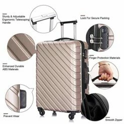 Hardshell Luggage 5 Piece ABS Luggages Sets With Spinner Wheels Travel Bag Suitcases Sets Free Backpack 18-28 Inch (Champagne Gold) -TRAVELPRO Sales 51PFAWwfYgL 3abae6e6 b694 4219 b3b5 1d5bb74ea678