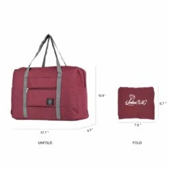 ILotusBAG Travel Foldable Duffel Bag For Women & Men,Lightweight Waterproof Carry-on Bag,Travel Luggage For Sports Gym,Travel Tote Luggage Bag(Wine Red) -TRAVELPRO Sales 51POMyOzedL