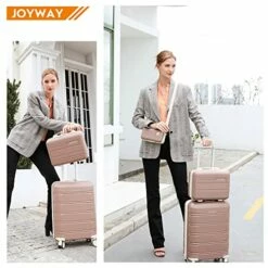 Joyway 20" Carry-On Suitcases & 14" Cosmetic Bag & 7" Small Bag, Lightweight Polypropylene Carrying Case With TSA Lock, Rigid Luggage With Swivel Wheels (Chocolate Color, 20in Carry-On) -TRAVELPRO Sales 51Pd dQ1CWL