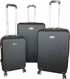 Karriage-Mate Hardside Lightweight Luggage With Spinner Wheels, Combination Lock., Black