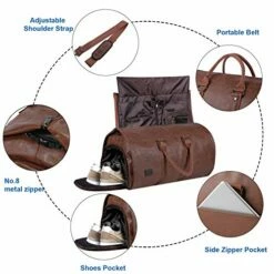 Carry On Garment Bag, Waterproof Mens Garment Bag For Travel Business, Large Leather Duffel Bag With Shoe Compartment -Brown -TRAVELPRO Sales 51SJ3VyiE7L
