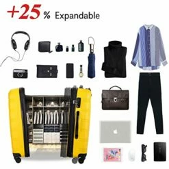 Merax Expandable Luggage Sets With TSA Locks, 3 Piece Lightweight Spinner Suitcase Set (Yellow) 16 Merax Expandable Luggage Sets With TSA Locks, 3 Piece Lightweight Spinner Suitcase Set (Yellow) -TRAVELPRO Sales 51TjULpX1cL