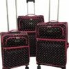 Karriage-Mate 3 Pieces Luggage Set, Extremely Lightweight! Spinner Wheels, Expandable (Pink Dot) -TRAVELPRO Sales 51TsZDqA5LL
